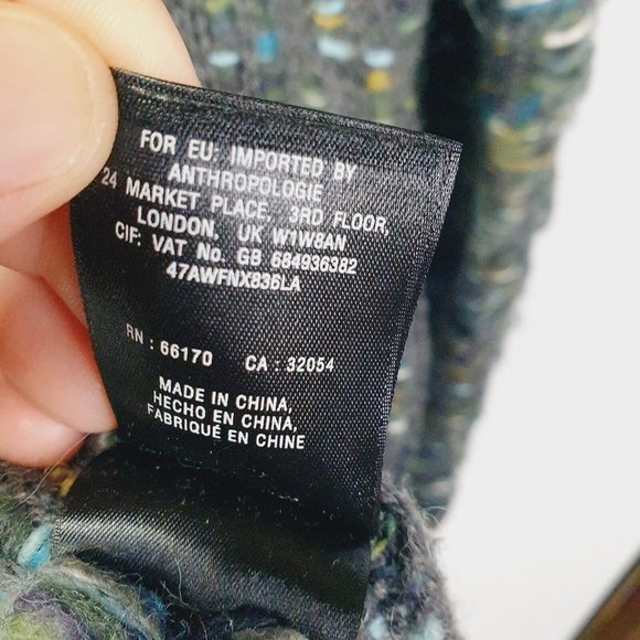 Anthropologie Moth Medium Keavy Gray Multicolor Chunky Knit Sweater Jacket $148 - Picture 8 of 11